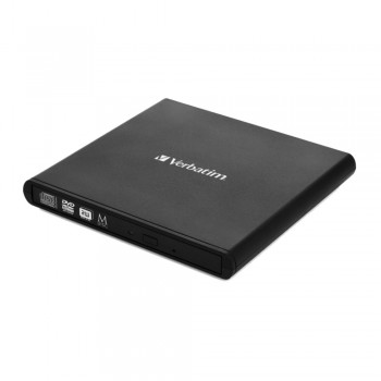 Verbatim External Slimline CD/DVD Writer optical disc drive DVD RW Black