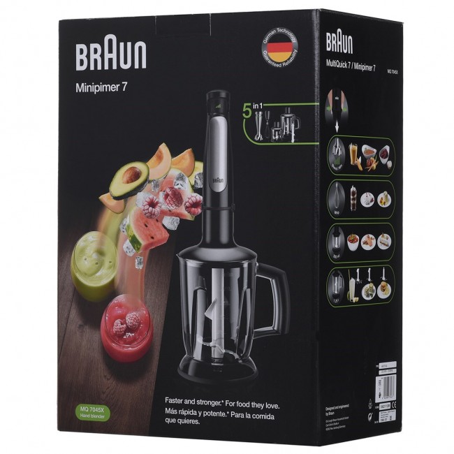 Braun MultiQuick 7 MQ 7045X 1.25 L Immersion blender 1000 W Black, Stainless steel Braun MultiQuick 7 MQ 7045X 1.25 L Immersion blender 1000 W Black, Stainless steel