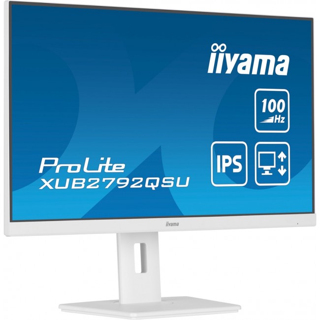 iiyama ProLite 27 QHD IPS technology panel with USB hub and 100Hz refresh rate and 150mm height adjustable stand