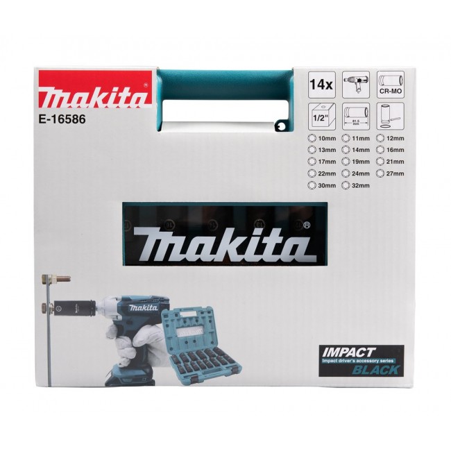 Makita E-16586 impact socket Impact socket set Black, Green