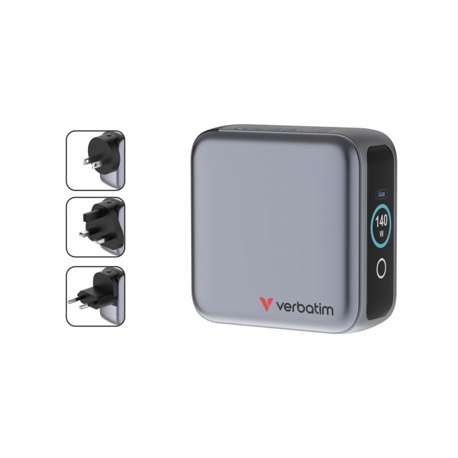Verbatim Mini GaN Charger 140W with Display