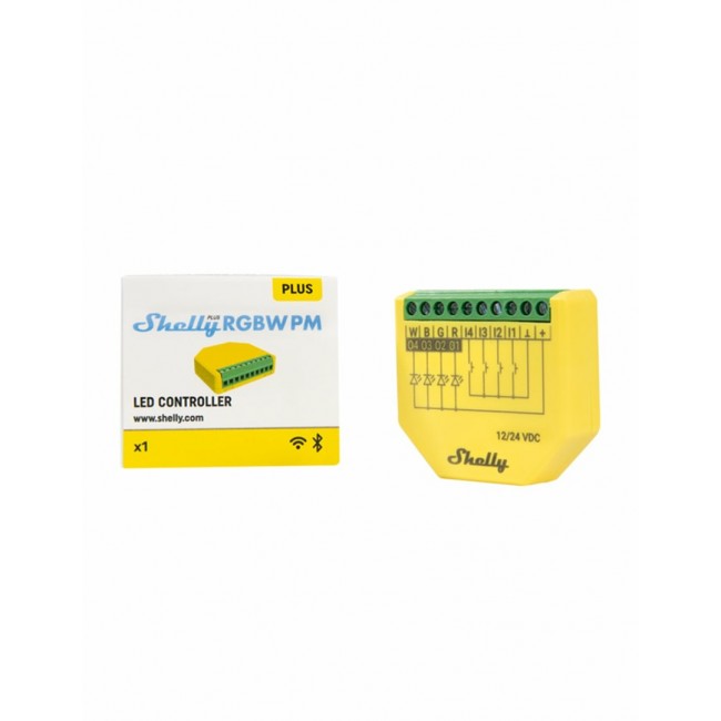 Shelly Plus RGBW PM Wireless Green, Yellow