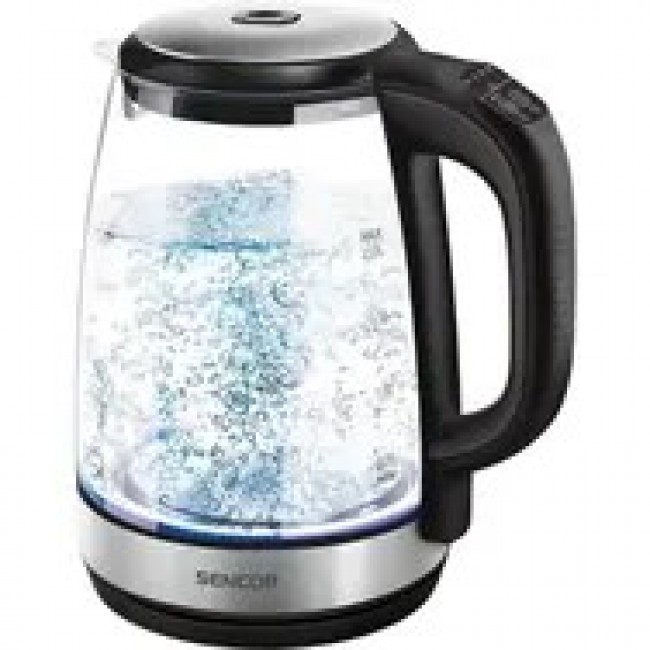 Sencor SWK 2090BK electric kettle 2 L 2200 W Black, Stainless steel, Transparent