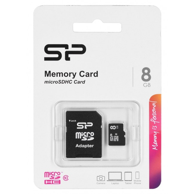 Silicon Power SP008GBSTH010V10SP memory card 8 GB MicroSDHC Class 10 Silicon Power SP008GBSTH010V10SP memory card 8 GB MicroSDHC Class 10