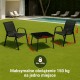 Extralink Black Forest Garden Furniture Set, Textilene Two Chairs + Black Table outdoor furniture set