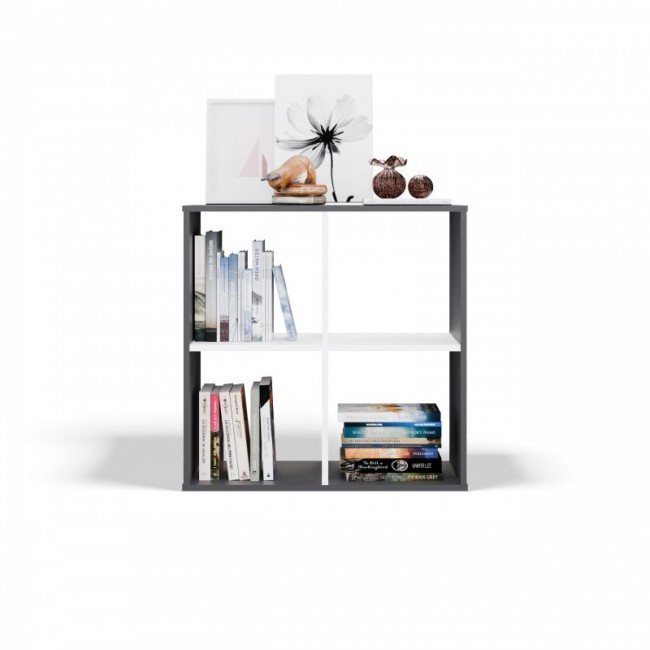 MALAX 2X2 SHELVING UNIT, ANTHRACITE/WHITE MALAX 2X2 SHELVING UNIT, ANTHRACITE/WHITE