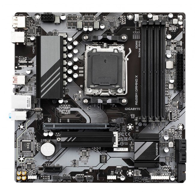 GIGABYTE A620M GAMING X Motherboard - Supports AMD Ryzen 8000 CPUs, 8+2+1 Phases Digital VRM, up to 8000MHz DDR5 (OC), 1xPCIe 4.0 M.2, GbE LAN, USB 3.2 Gen 2