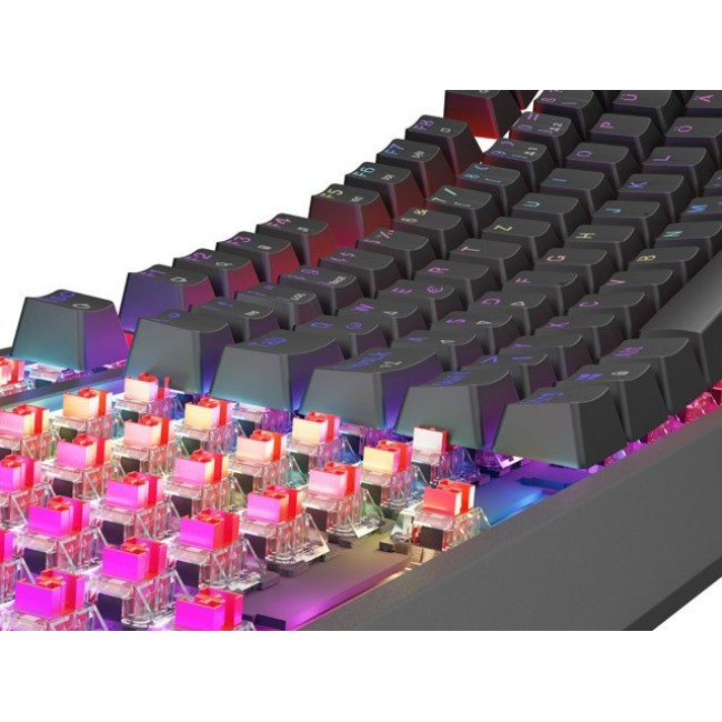 GAMING KEYBOARD GENESIS THOR 230 TKL DE RGB MECHANICAL OUTEMU RED BLACK HOT SWAP