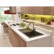 Granite sink with 1-bowl faucet with drainer