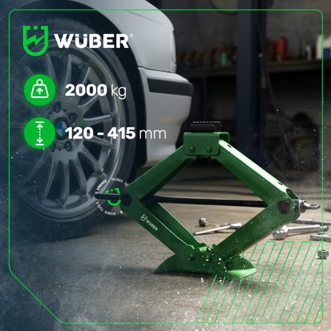 2 t trapezoidal car jack 120 415 mm W22023 WUBER