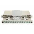 Equip 12-Port Fiber Optic Splice Box, LC Duplex, OM3, 1U, Equipped, Grey