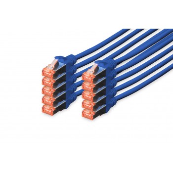 DIGITUS CAT 6 S/FTP Patchkabel, 10 St ck, 2m, blau