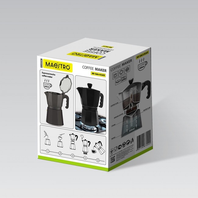 Maestro 6 cup coffee machine MR-1666-6-BLACK black