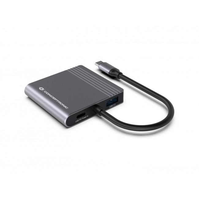 Conceptronic DONN13G laptop dock/port replicator Wired USB 3.2 Gen 1 (3.1 Gen 1) Type-C Grey