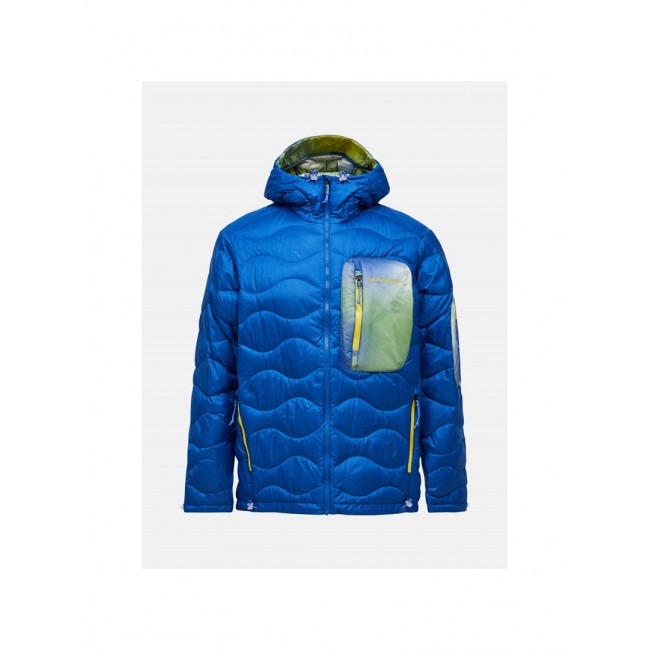 Kurtka puchowa męska PEAK PERFORMANCE M Helium Aop Utility Down Hood kolor niebieski - M