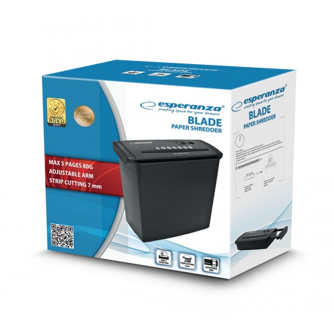 Esperanza EN101 paper shredder Strip shredding 22 cm Black