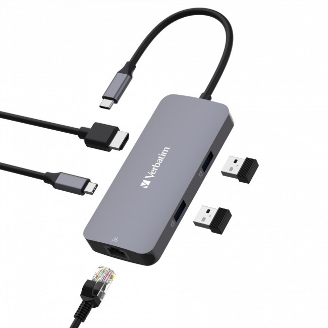 Verbatim CMH-05 USB Type-C 5000 Mbit/s Silver Verbatim CMH-05 USB Type-C 5000 Mbit/s Silver
