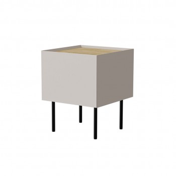 Cama Bedside table, 2 pcs, FELLINI, 40x41x60, cashmere + oiled oak top