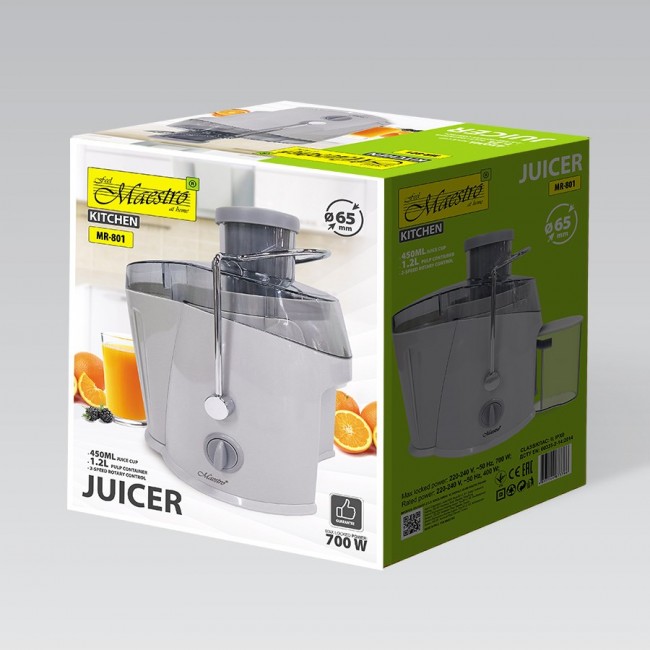 Feel Maestro MR-801 Juicer 700 W Gray Feel Maestro MR-801 Juicer 700 W Gray