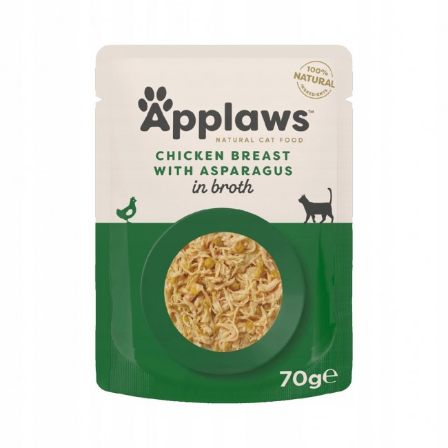 APPLAWS Chicken fillet with asparagus in broth - wet cat food - 70g APPLAWS Chicken fillet with asparagus in broth - wet cat food - 70g