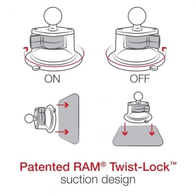 RAM Mount RAM-B-224-1U Suction cup for windshield/dashboard Black