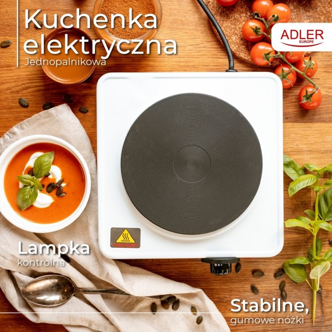 Adler AD 6503 hob White Countertop Sealed plate 1 zone(s) Adler AD 6503 hob White Countertop Sealed plate 1 zone(s)