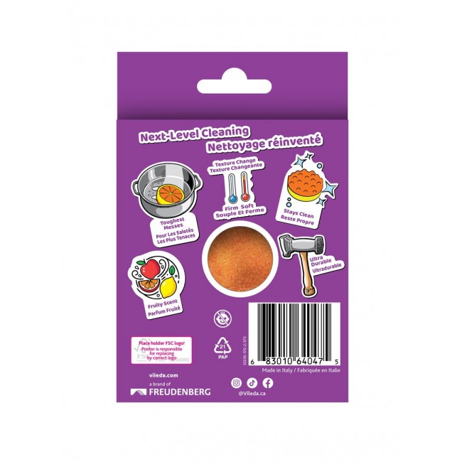 Vileda Punch Strong Orange Scouring Pad, 1 piece