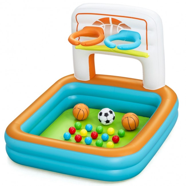 Bestway Kick N Swish 3-in-1 Multi-Use Inflatable Ball Pit with 18 Play Balls