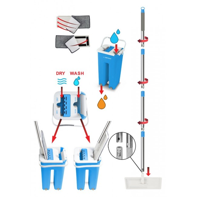 Esperanza EHS004 Flat mop with bucket