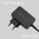 Qoltec 52386 GaN POWER PRO charger | 1xUSB-C | 65W | 5-20V | 3-3.25A | Black Qoltec 52386 GaN POWER PRO charger | 1xUSB-C | 65W | 5-20V | 3-3.25A | Black
