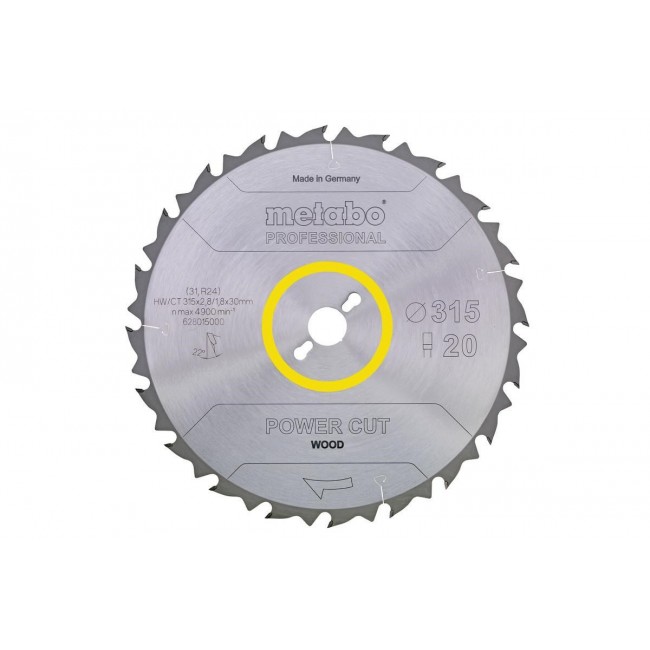 METABO CIRCULAR SAW BLADE HW/CT 315x30x20z POWER CUT WOOD PROFESSIONAL