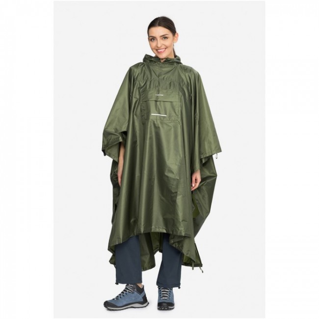 VIKING Vesper Adult Rain Poncho Green Backpack (Plain)