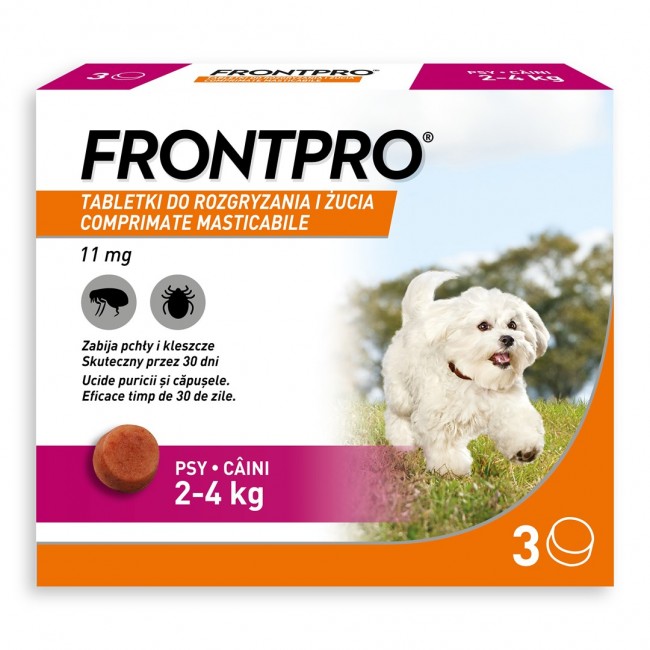 FRONTPRO Flea and tick tablets for dog (2-4 kg) - 3x 11,3mg