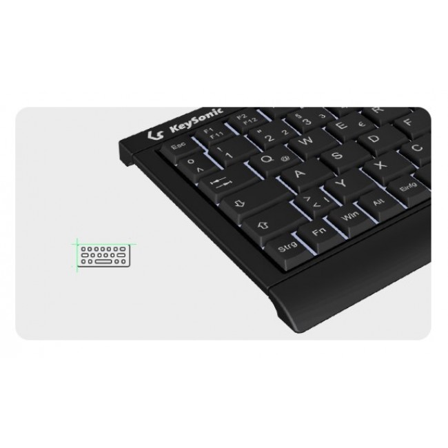 KeySonic KSK-3011ELC (DE) keyboard Home USB QWERTZ German Black