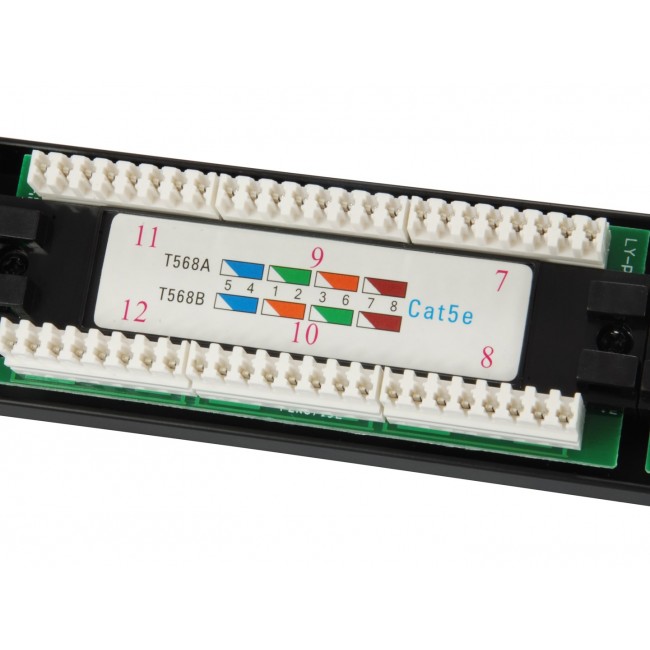 Equip 24-Port Cat.5e Unshielded Patch Panel, Black Equip 24-Port Cat.5e Unshielded Patch Panel, Black
