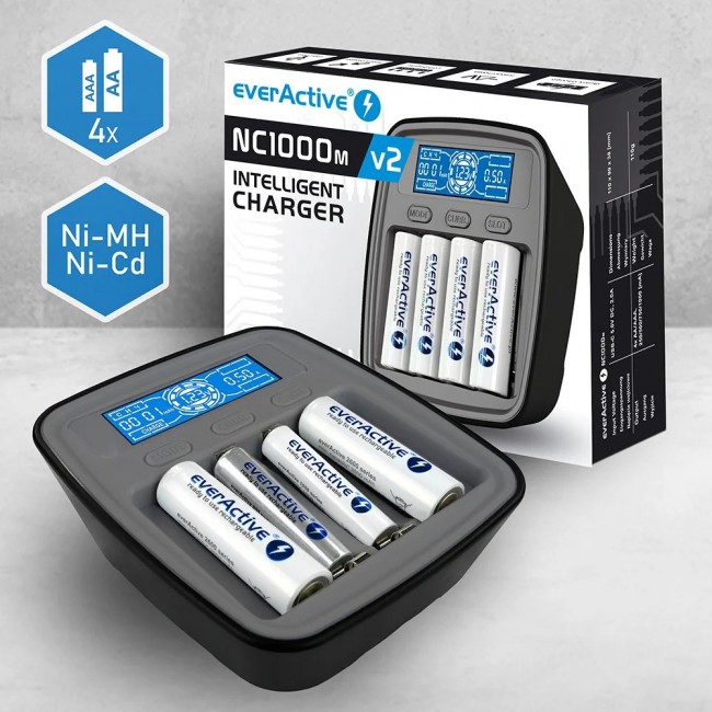 Battery charger Ni-MH USB-C everActive NC1000MV2