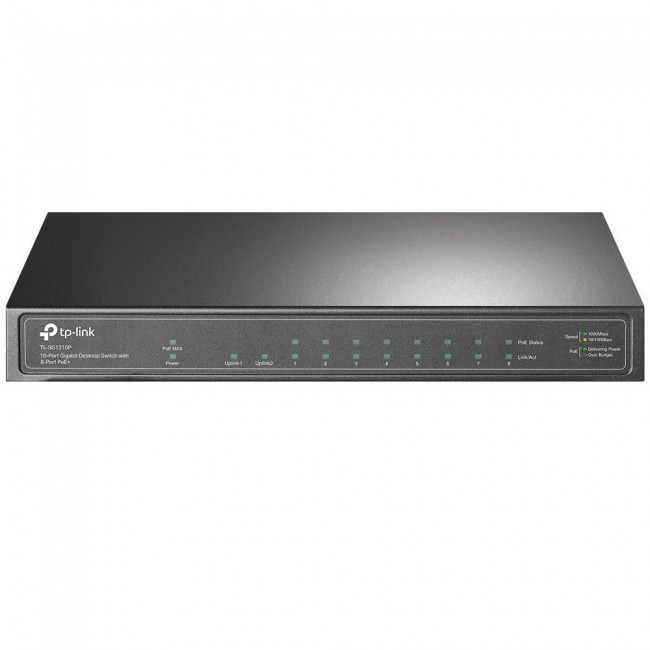 TP-LINK | Switch | TL-SG1210P | Unmanaged | Desktop | 1 Gbps (RJ-45) ports quantity 1 | SFP ports quantity 1 | PoE ports quantity | PoE+ ports quantity 8 | Power supply type | 36 month(s)