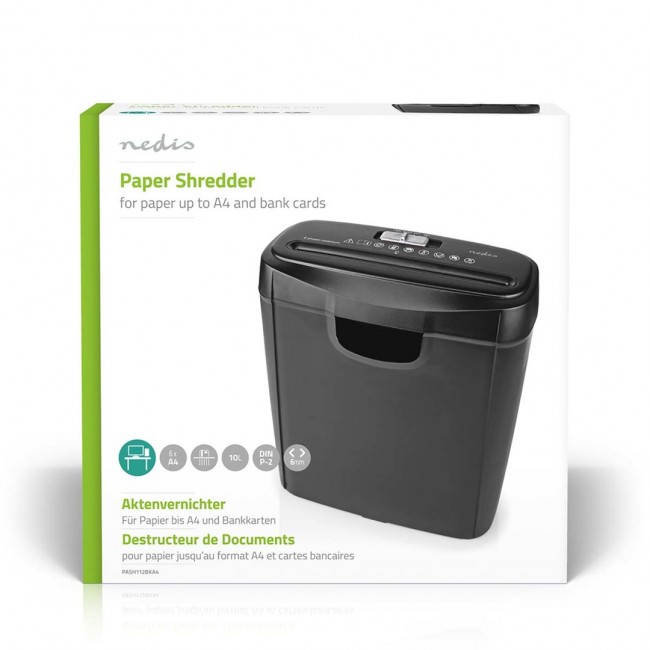 Nedis PASH112BKA4 paper shredder Strip shredding 22 cm Black