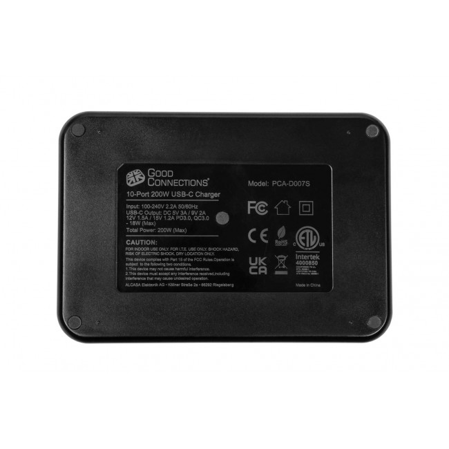 Alcasa PCA-D007S mobile device charger Tablet Black AC Fast charging Indoor