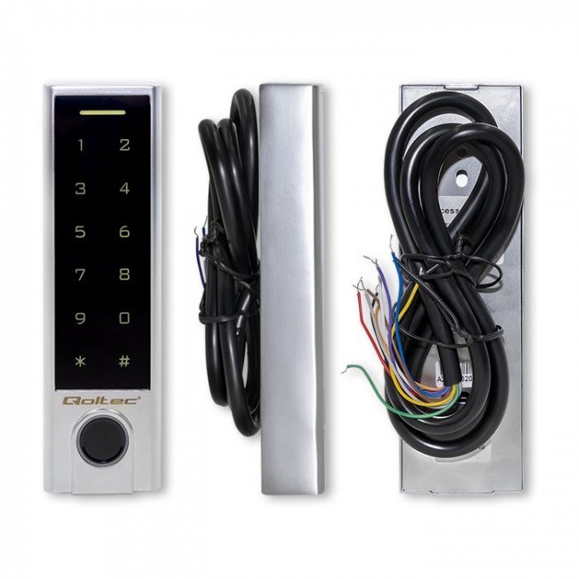 Qoltec 52448 Code lock TITAN with fingerprint reader | RFID | BT 4.0 |Code | Card | key fob | Doorbell| IP68 | EM Qoltec 52448 Code lock TITAN with fingerprint reader | RFID | BT 4.0 |Code | Card | key fob | Doorbell| IP68 | EM
