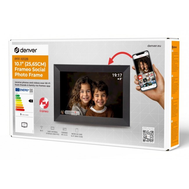 Denver PFF-1012 digital photo frame Black 25.6 cm (10.1