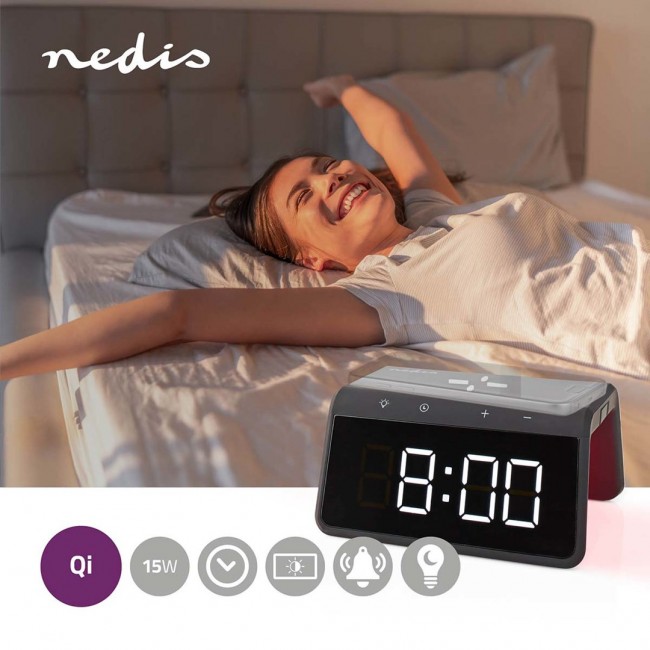 Nedis WCACQ30BK alarm clock Digital alarm clock Black
