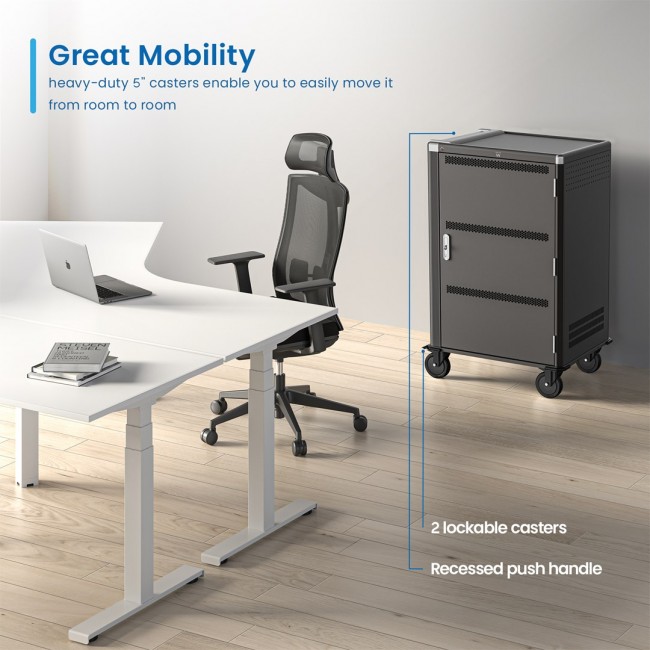 Ewent EW1701 portable device management cart/cabinet Portable device management cabinet Black, Grey
