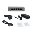 LevelOne 5-Port Gigabit PoE Switch, 802.3af/at/bt PoE, 4 PoE Outputs, 60W Power Budget, Long-Range PoE with Watchdog