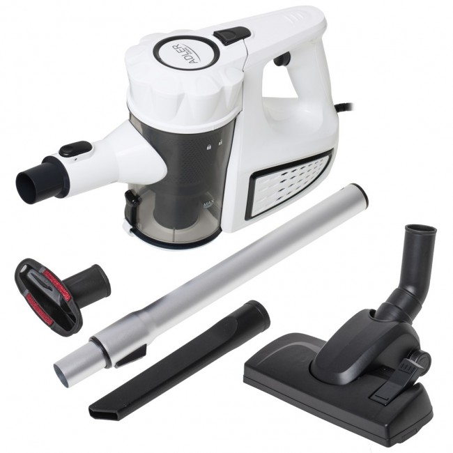 Adler AD 7036W stick vacuum/electric broom 2-in-1 stick vacuum AC Dry Bagless 1.5 L Black, White