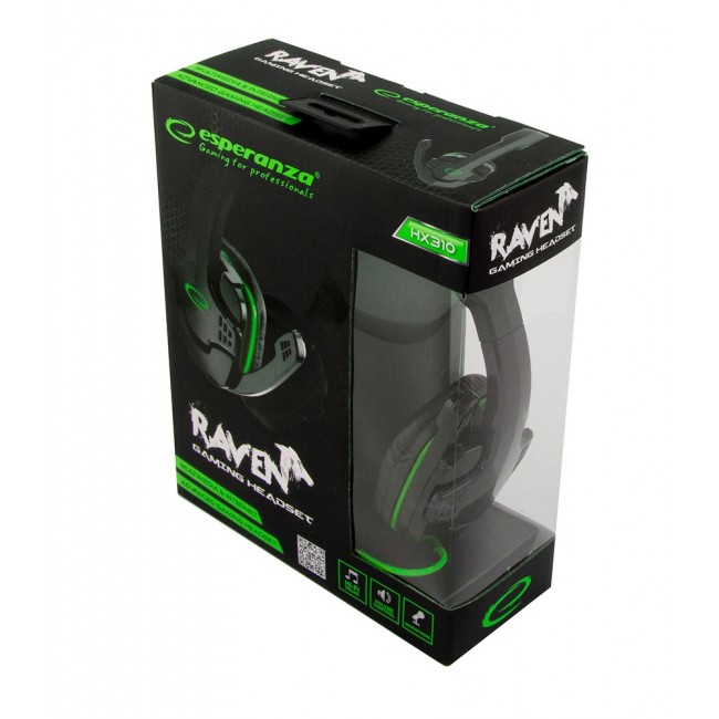 Esperanza EGH310G Headphones with microphone Headband Black, Green