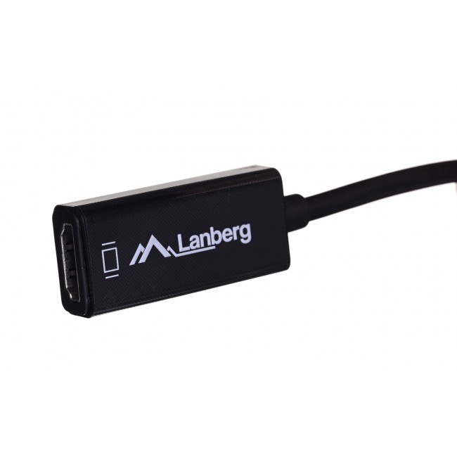 Lanberg AD-0005-BK video cable adapter 0.2 m Mini DisplayPort HDMI Type A (Standard) Black