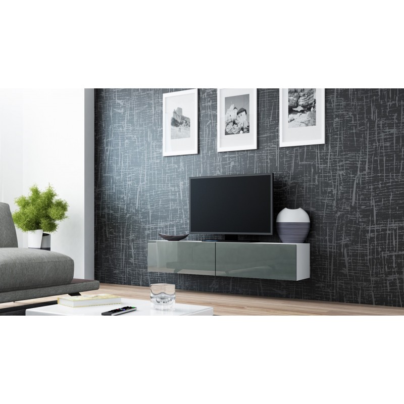 Cama TV stand VIGO 140 30/140/40 white/grey gloss Cama TV stand VIGO 140 30/140/40 white/grey gloss
