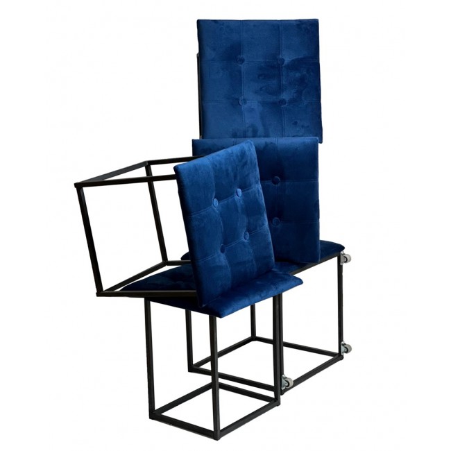 Puff-transformer 5in1 - 5 stools in 1 pouffe navy blue velvet