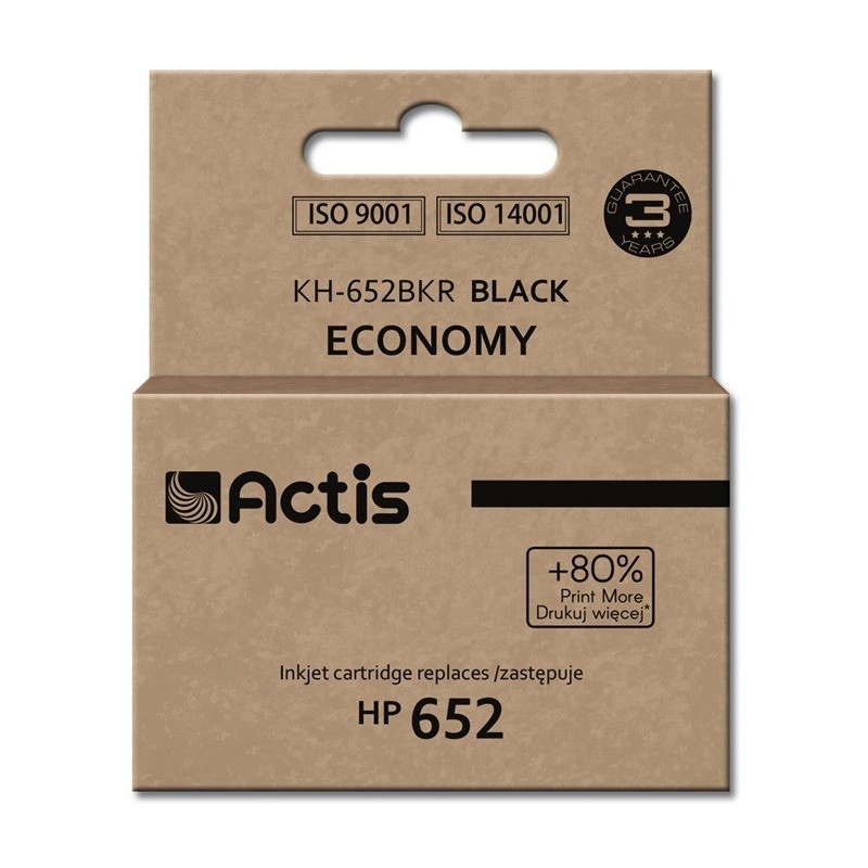 Actis KH-652BKR Ink (replacement HP 652 F6V25AE Standard 15 ml 650 pages, black)